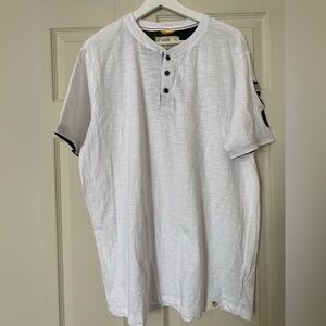 Free Planet White Short Sleeve Button Tee